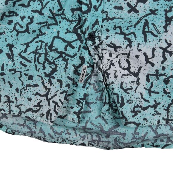 Quiksilver Mens Throwback Oldskool Surf Shirt  Short Sleeve Modern Fit 90s y2k L - Picture 2 of 9